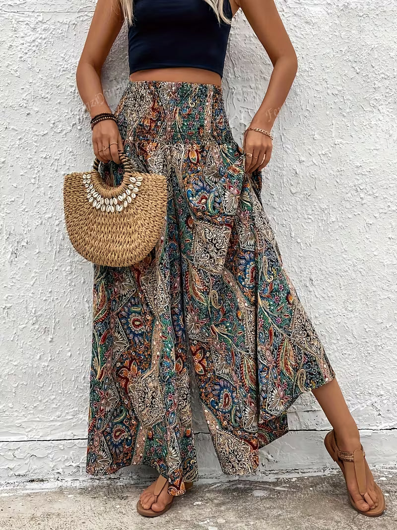 Boho Flow High-Rise Wide-Leg Pants