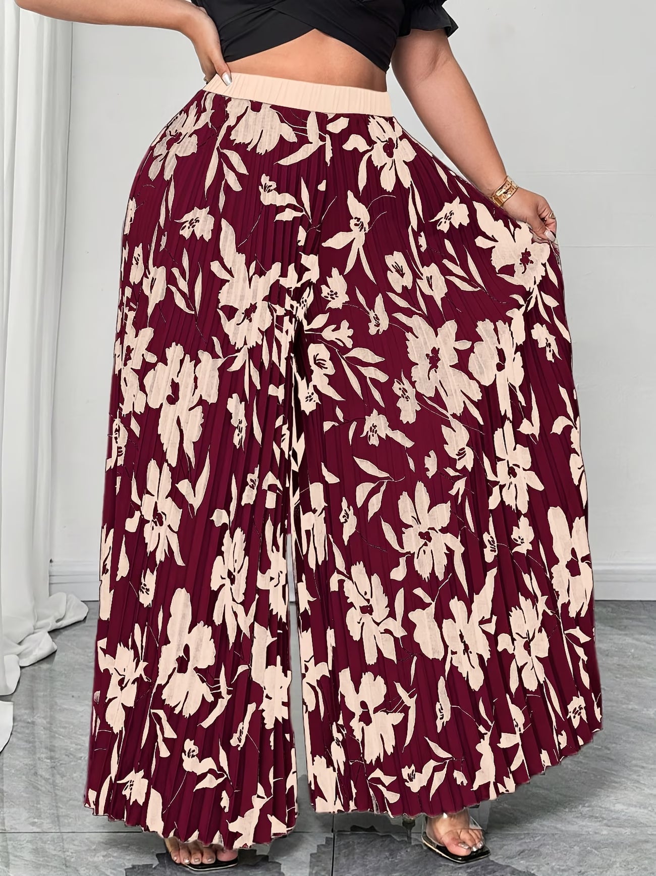🌸 Elegant Floral Print Wide Leg Pants for Women 🌸