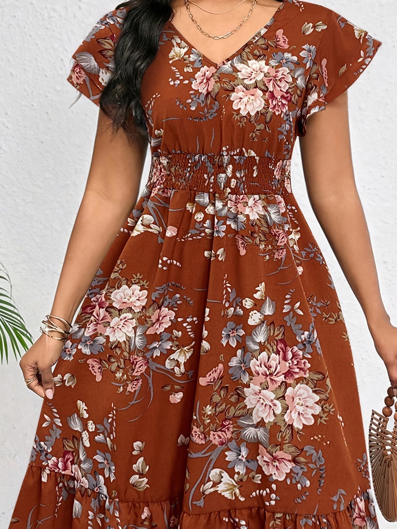 Elegant Floral Midi Dress