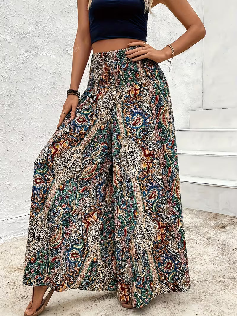 Boho Flow High-Rise Wide-Leg Pants
