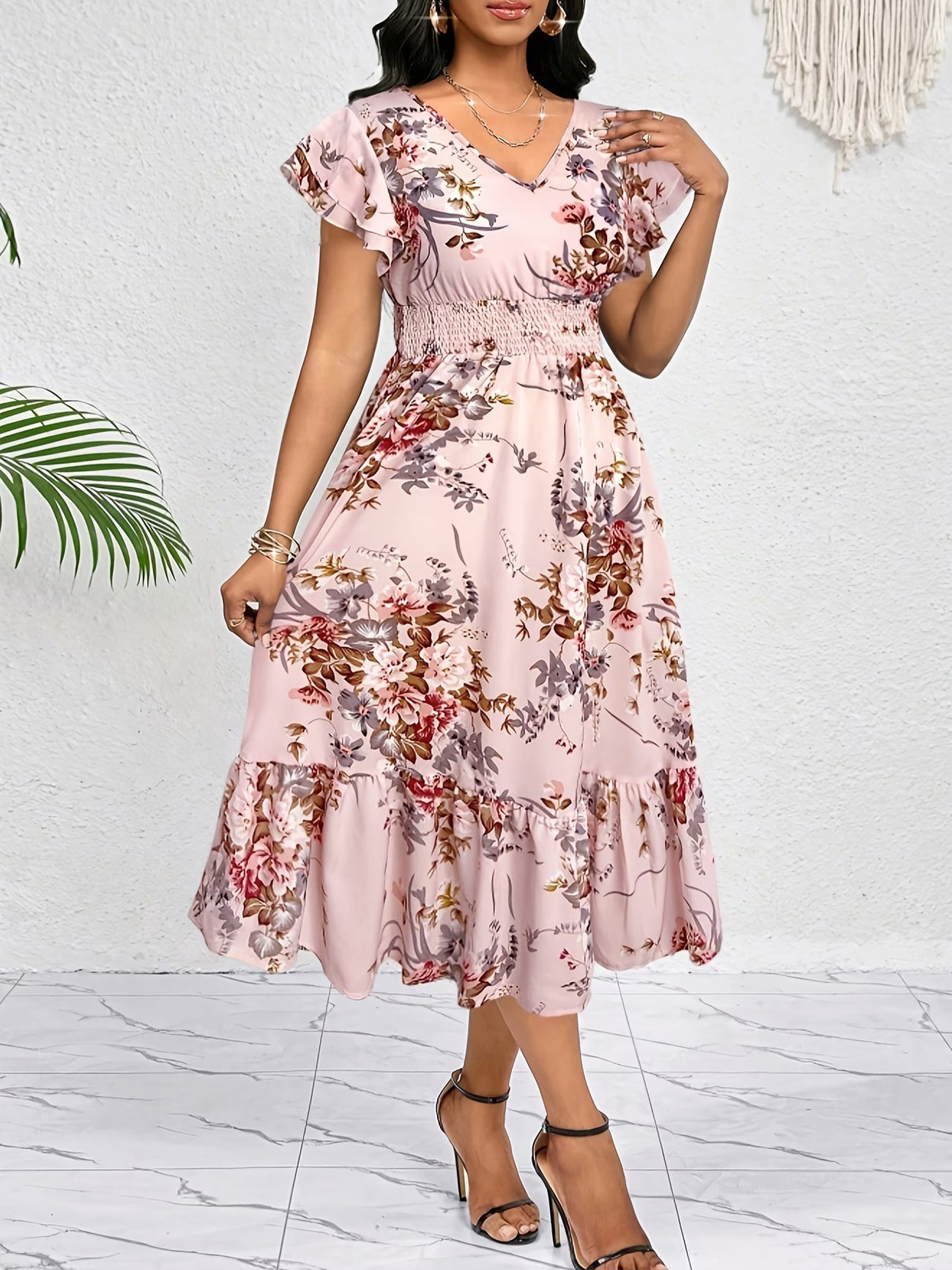 Elegant Floral Midi Dress