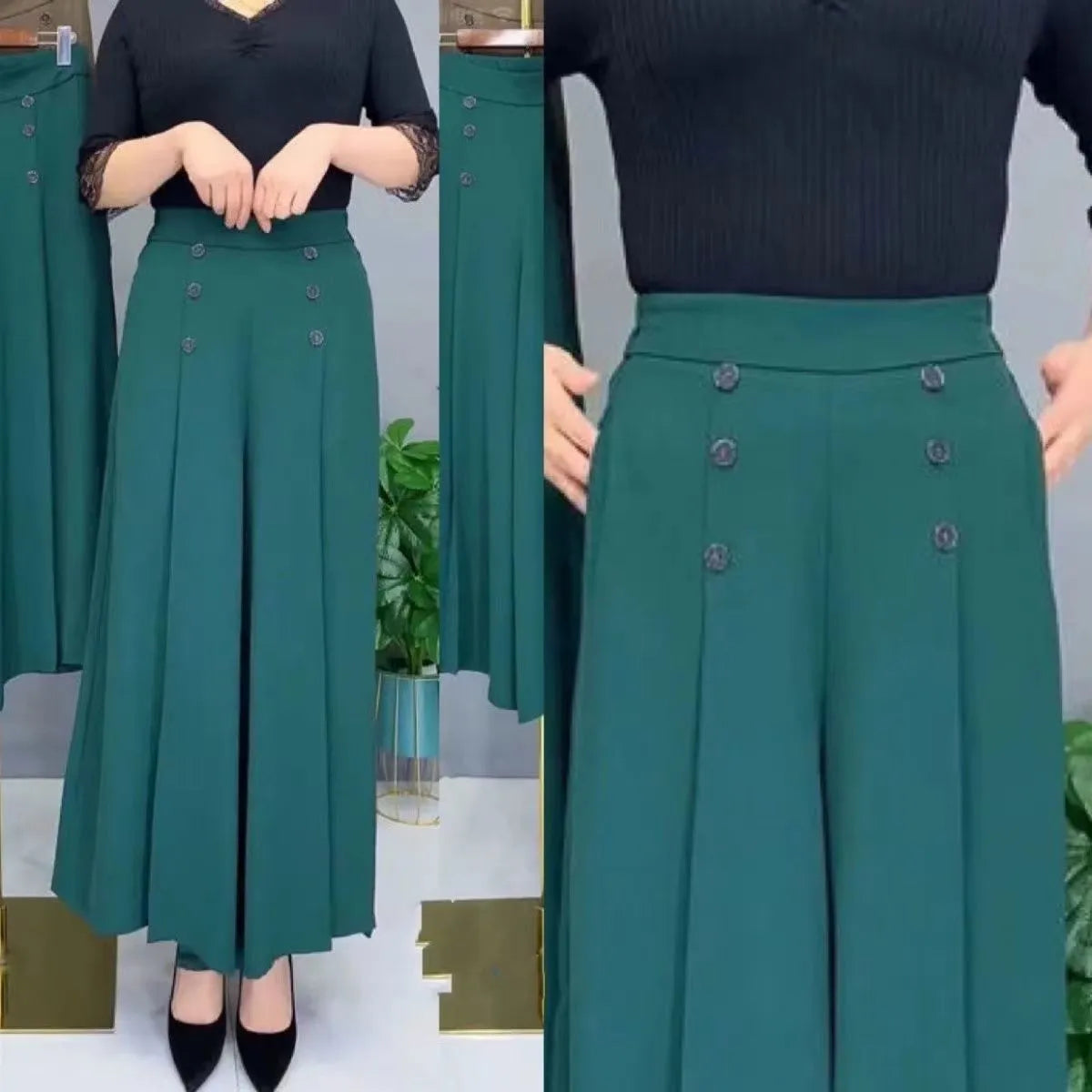 Ruidiandian Premium High-Waist Wide-Leg Palazzo Pants