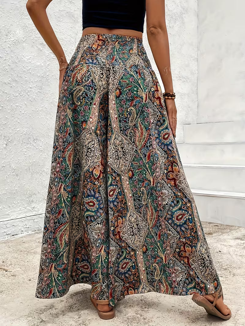 Boho Flow High-Rise Wide-Leg Pants