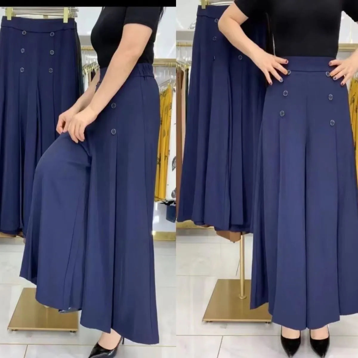 Ruidiandian Premium High-Waist Wide-Leg Palazzo Pants