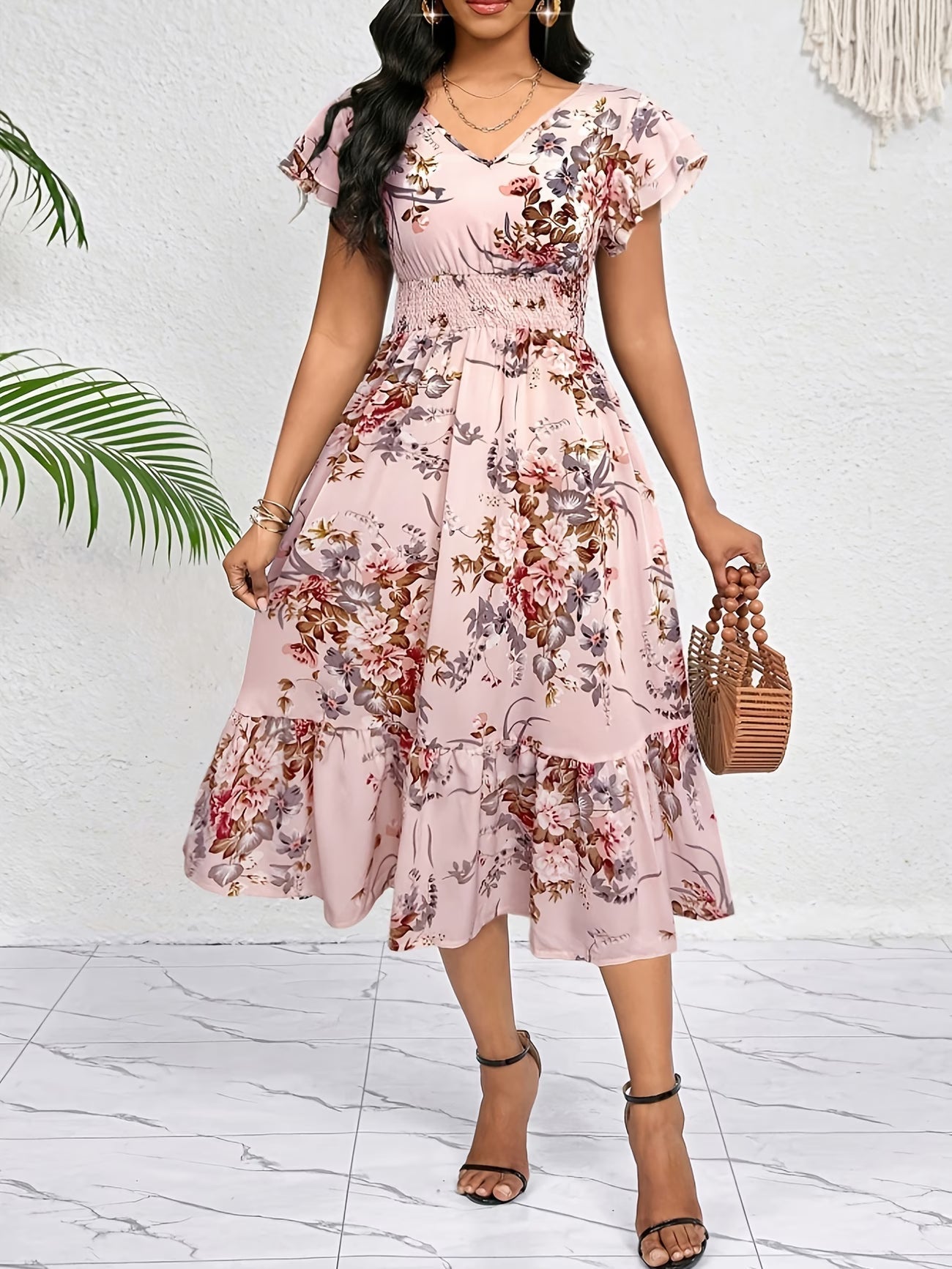 Elegant Floral Midi Dress