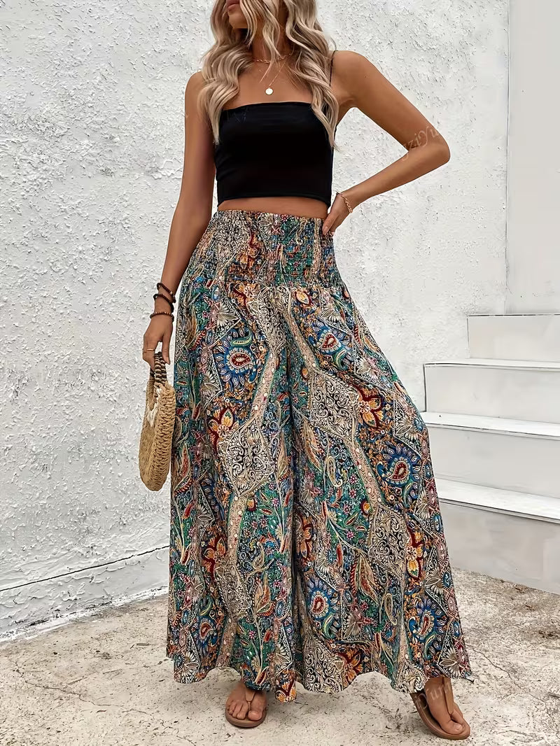 Boho Flow High-Rise Wide-Leg Pants
